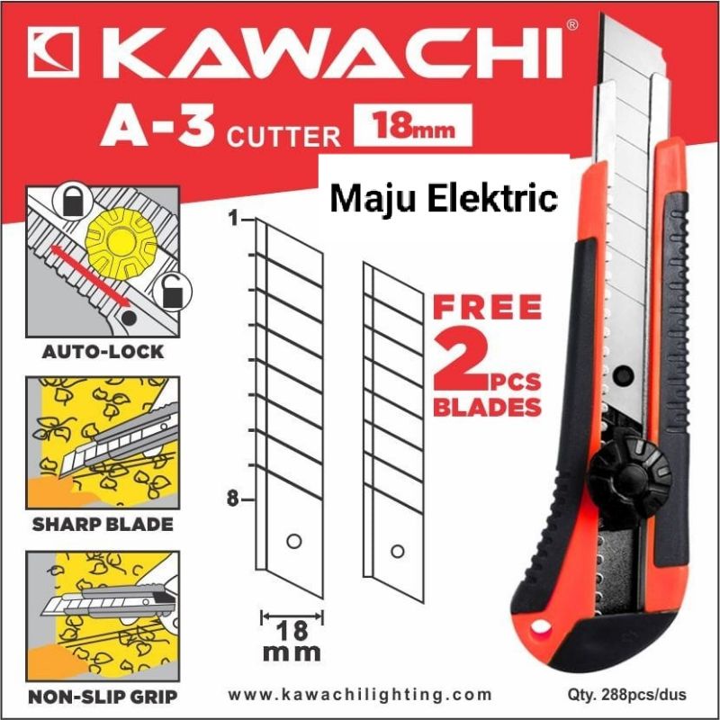 

Cutter besar / cutter shengwei + Isi 2 pcs 18mm