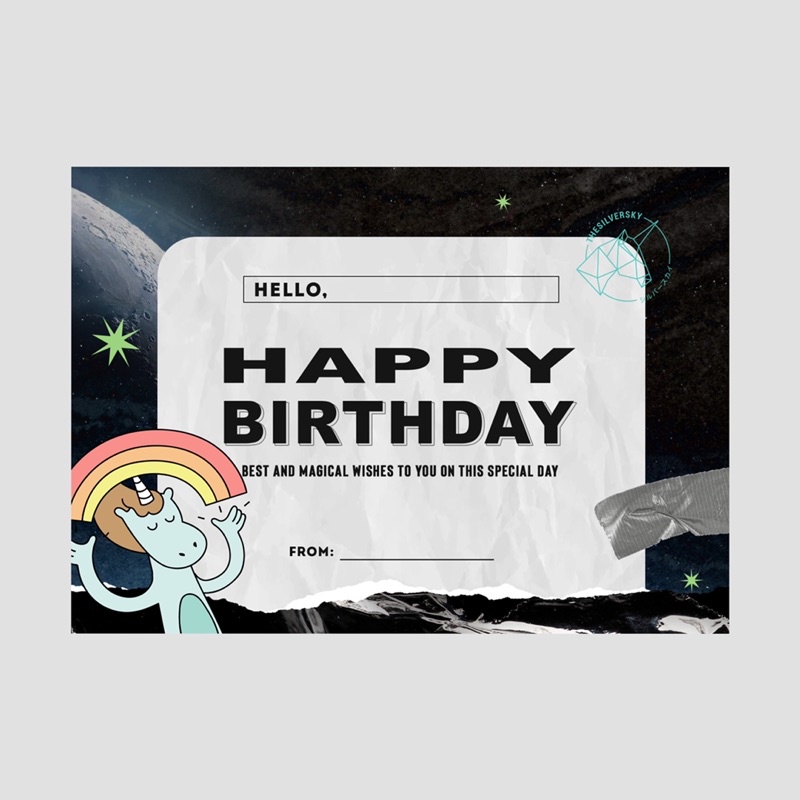 Thesilversky Kartu Ucapan Ulang Tahun / Birthday Card / Graduation / Memo