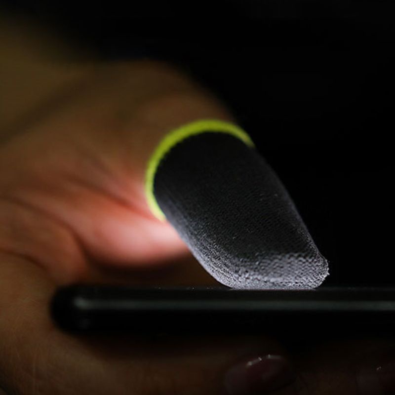 Btsg 1pasang Sarung Tangan Jari Serat Karbon Non-slip Breathable Finger Gaming Gloves Untuk Android/iOS Handphone/Tablet
