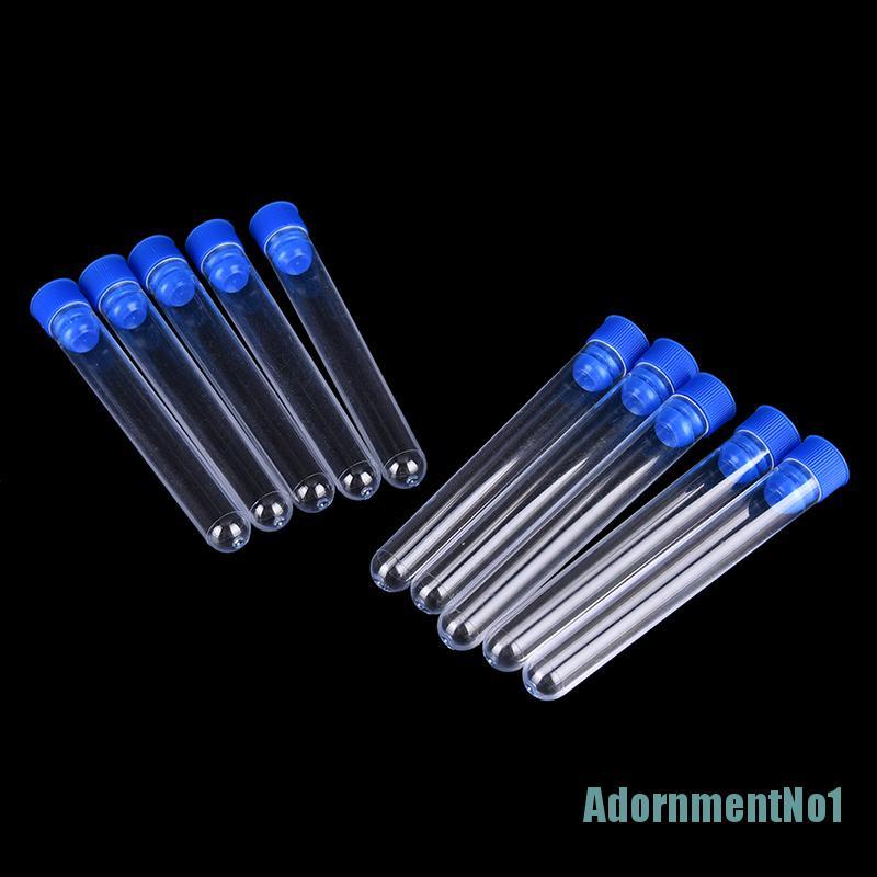[AdornmentNo1]10pcs 15x100mm Clear Plastic Test Tubes Hard Plastic Test Tube With Wing Plug