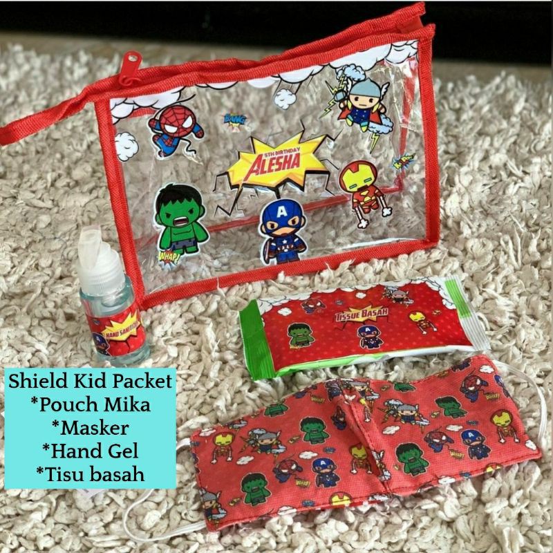 Shield kid packet/ souvenir anak/masker/apd/hand sanitizer/tisu basah
