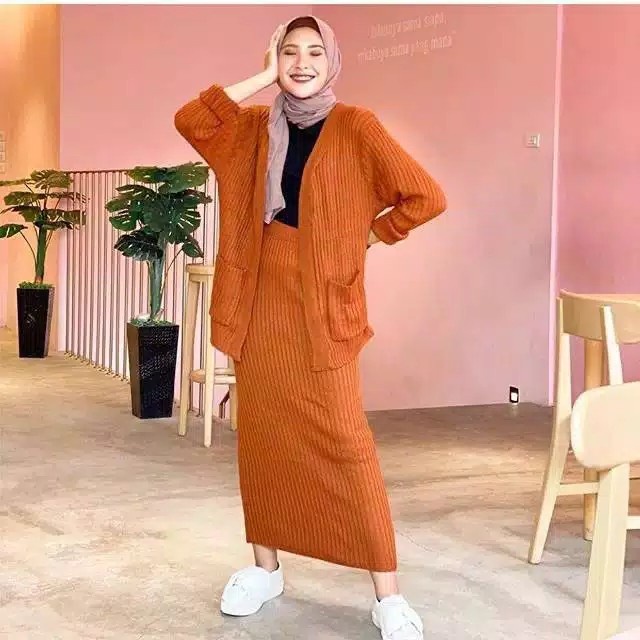 SETELAN RAJUT CARDY 2 IN 1 / SETELAN CARDY WANITA / SETELAN CARDY TURKI