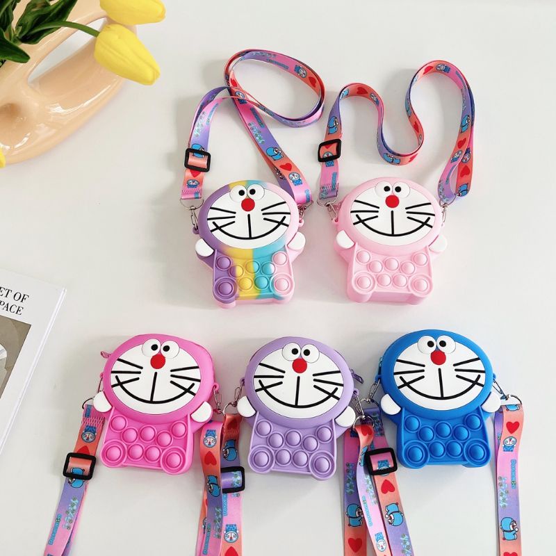 Tas Anak Fashion Pop it / Tas jelly doraemon / tas anak doraemon / Tas mini