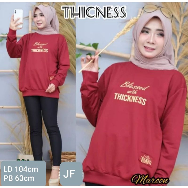 JF Atasan Kaos Lengan Panjang Wanita / Kaos Sweater Wanita Muslimah Terbaru THICKNESS