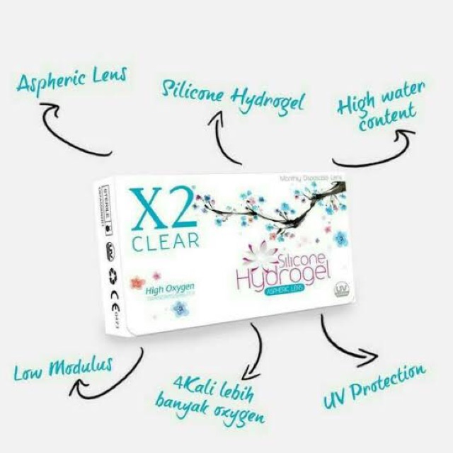 X2 SANSO CLEAR Silicone Hydrogel / X2 Sanso Bening Bulanan