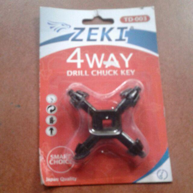 Kunci Kepala Bor 4way Universal Fit Drill Chuck Key Kunci Kepala Pembuka Mata Kepala Bor