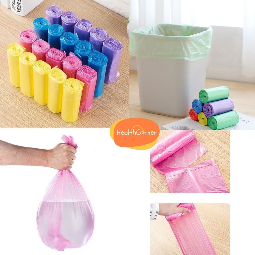 Kantong Plastik Sampah Roll isi 15pcs 45x50cm RANDOM