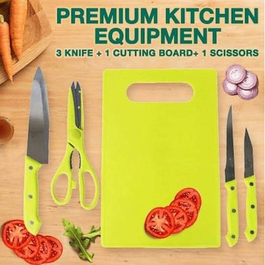 

PROMO [ 5 in 1 ] Set Talenan Pisau Gunting Dapur / SET PISAU DAPUR LENGKAP MURAH