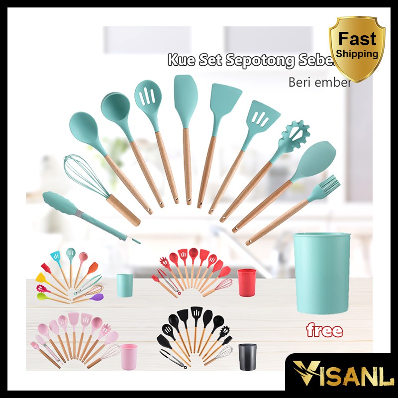 Sutil silikon Spatula Silicone sodet Alat Masak set 12pcs  / VS