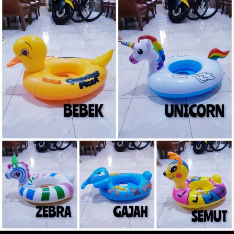 Pelampung Duduk Renang Anak Karakter Hewan - Ban Berenang Bayi Balita