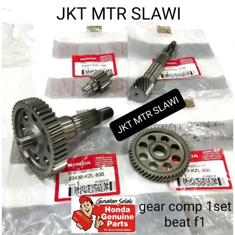 gear comp set KZL as pully counter shaft counter  beat f1 scoopy fi vario fi pgm 2013-2016  asli honda