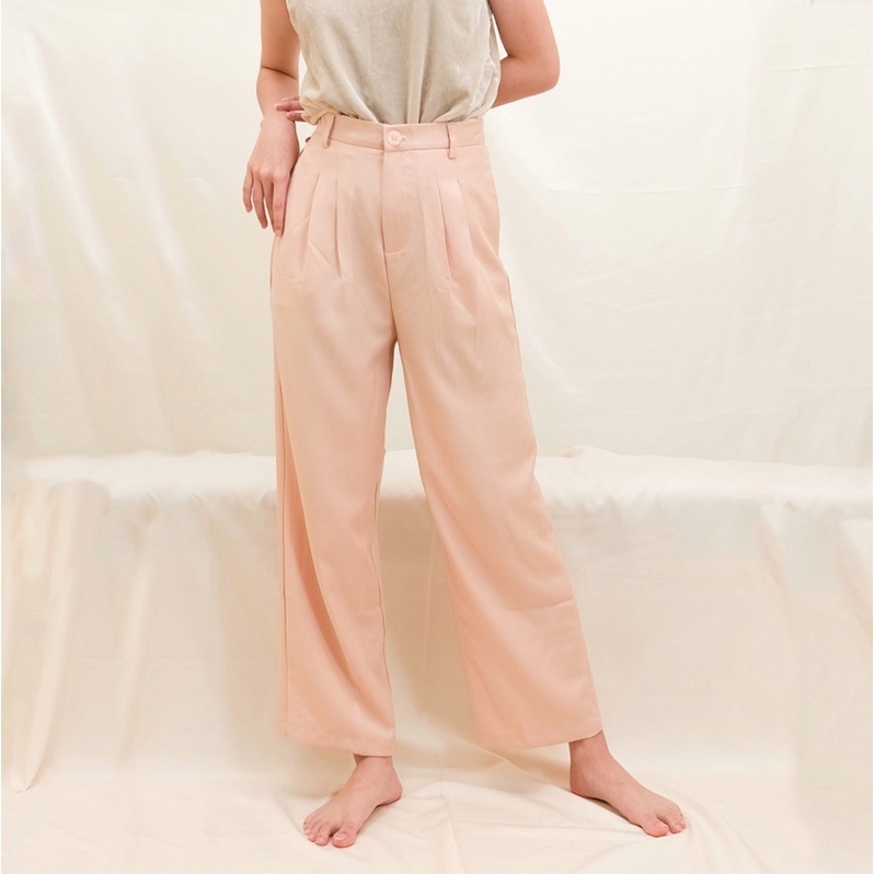 CLEARANCE SALE Wide Leg Pants | Cream Tan | Soft Brown