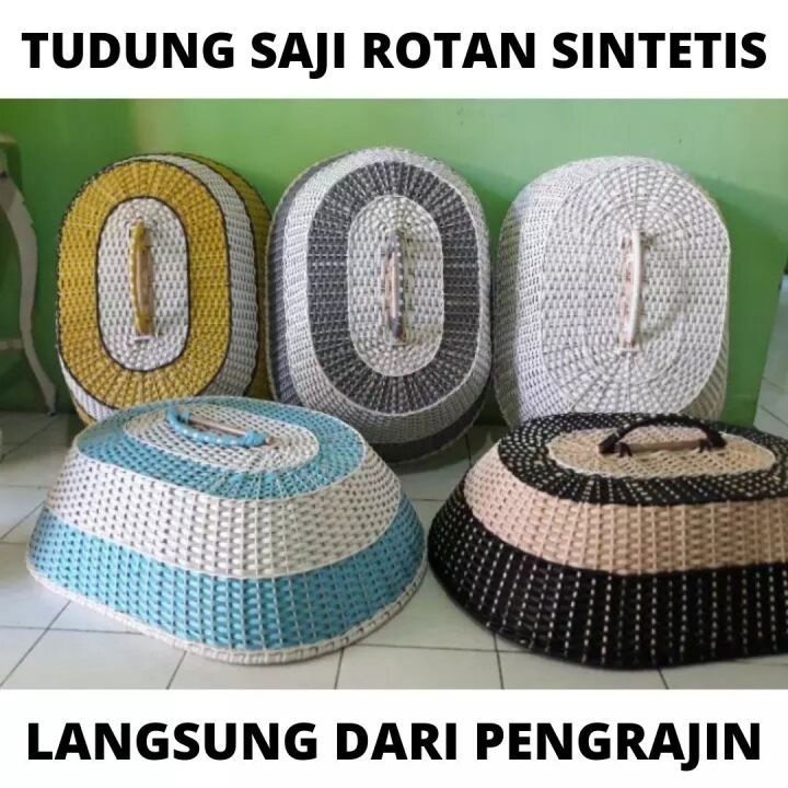 Tudung Saji Rotan Sintetis Ukuran Besar Penutup Makanan