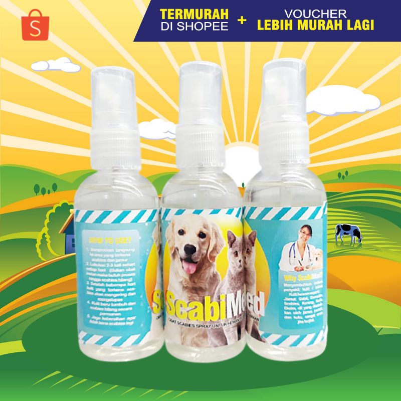 SCABIMED 30 - Obat Jamur Kucing Scabies Demodex Impetigo Jamur Kutu Parasit Cacing Hati Gatal