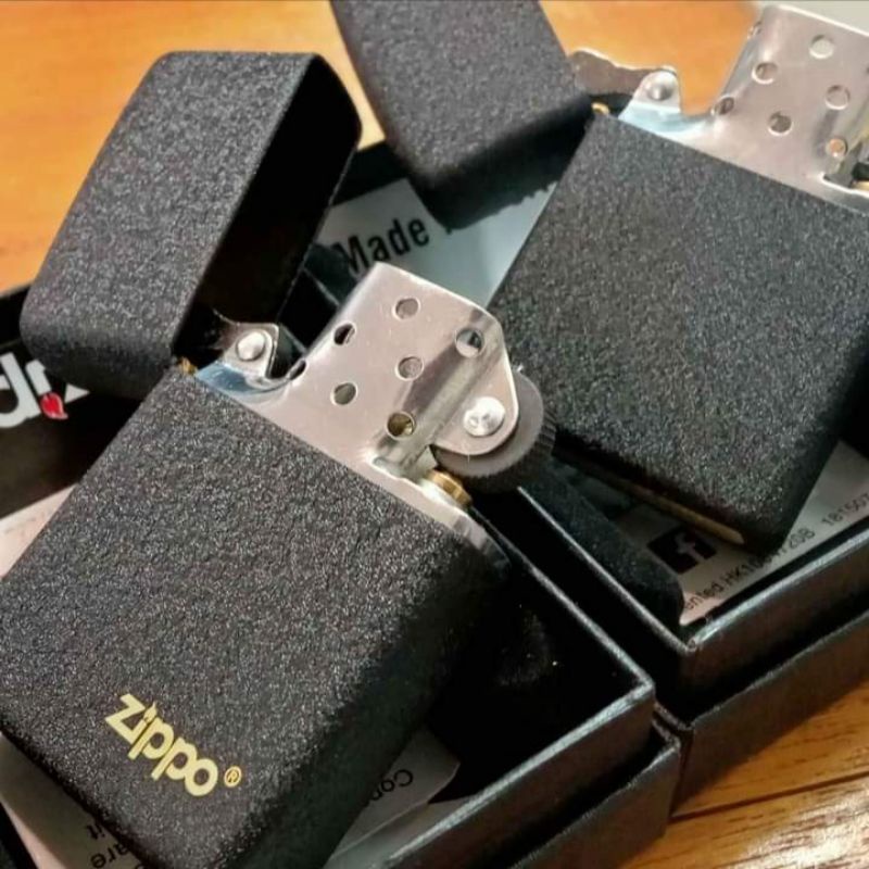 Zippo hitam kasar 2 pilihan