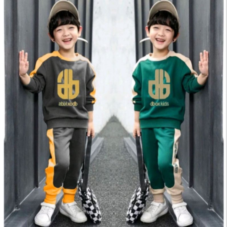 Promo-Setelan Sweater Jogger DB Bordir Anak Laki-laki Usia Anak 1-5 Tahun Termurah