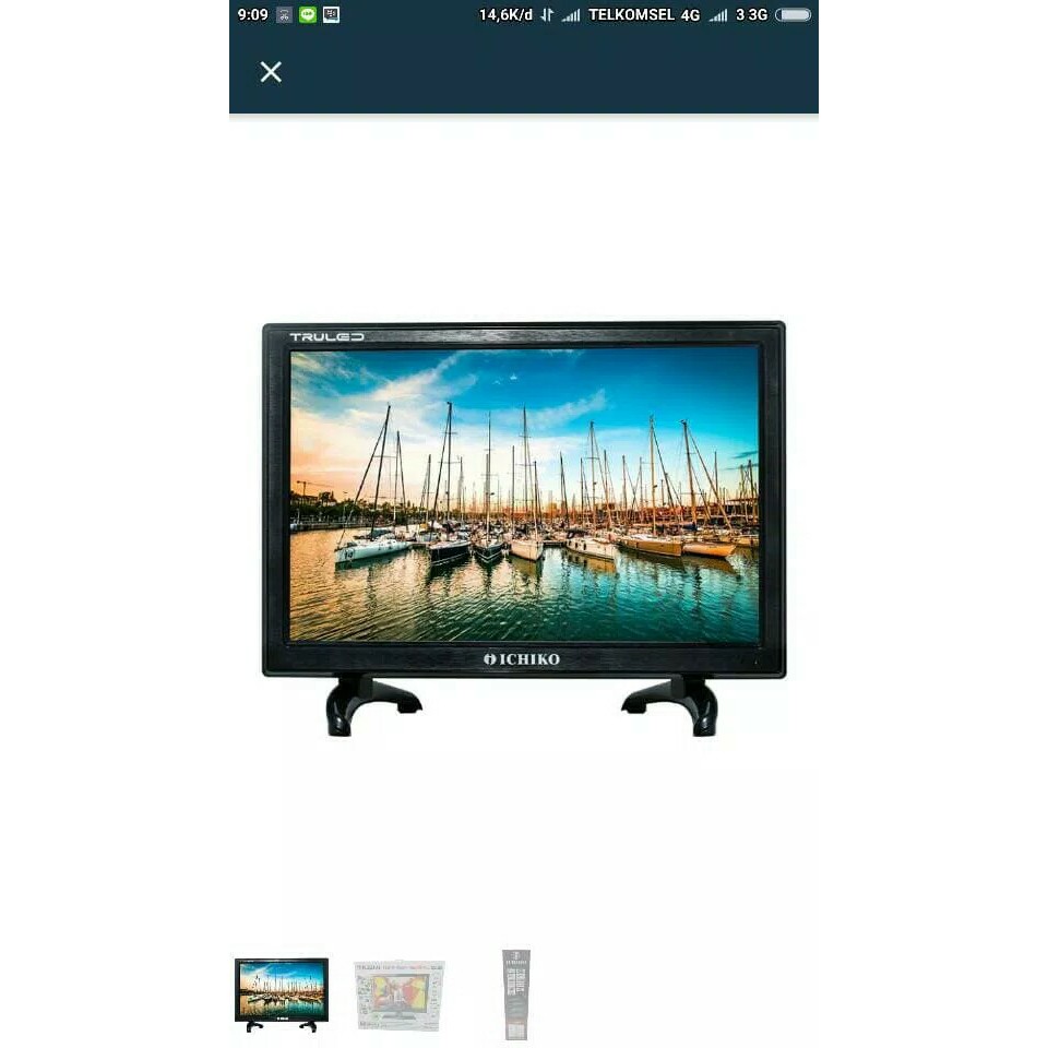 LED TV Ichiko 19 inch 19" USB Movie HDMI S1918 Kanika Widescreen Full