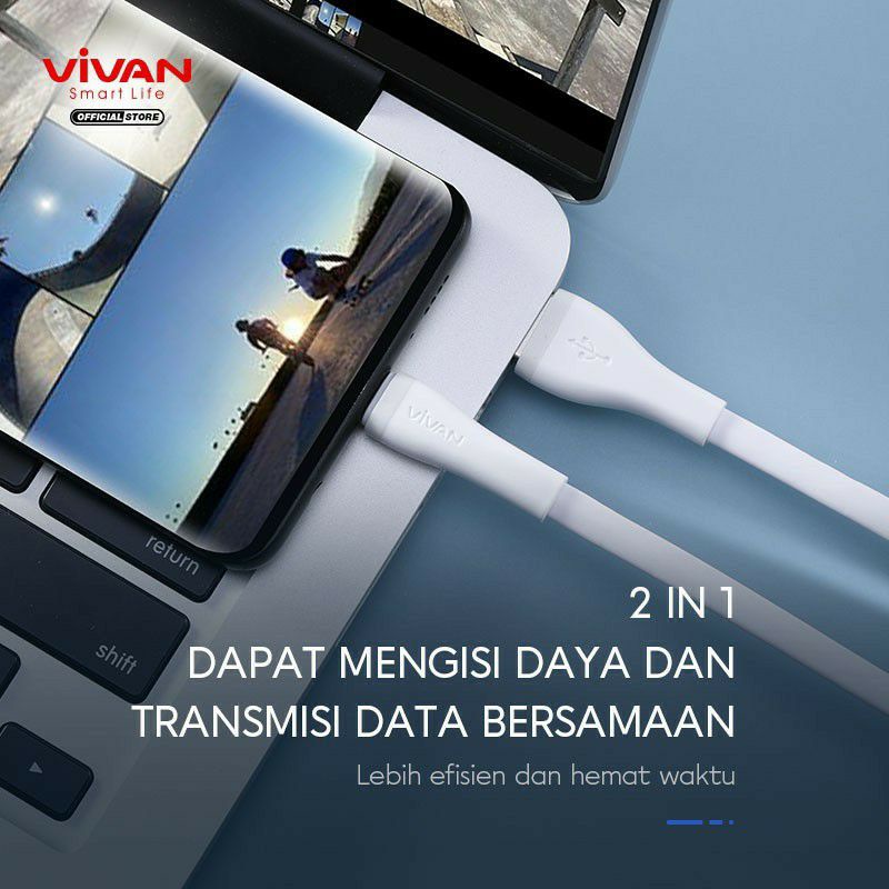 Kabel Data Vivan SL30S Kabel Data Lightning iPhone 30Cm ORIGINAL