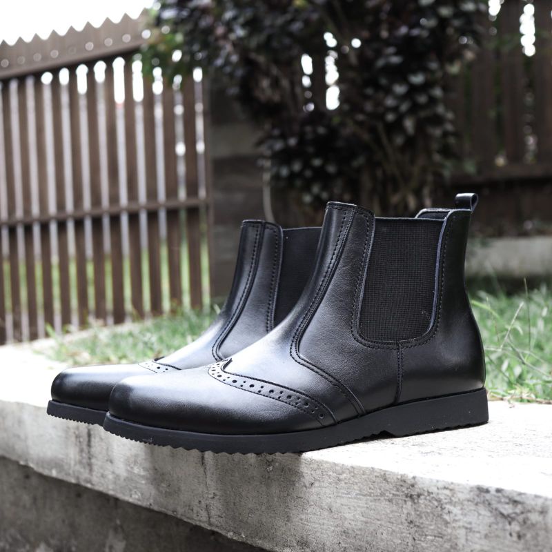 sepatu Chelsea boots sepatu boot pria Koboy sepatu boots tanpa tali Boston Footwear