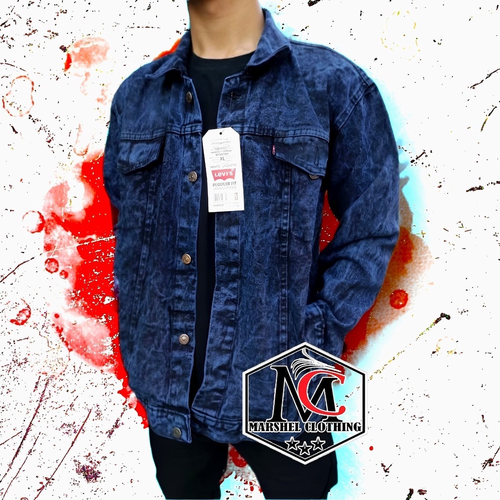 RCL - Jaket Jeans Denim Sanwash Hijau Pria Sandwash Jaket Snow Army Jaket Washing Cowok