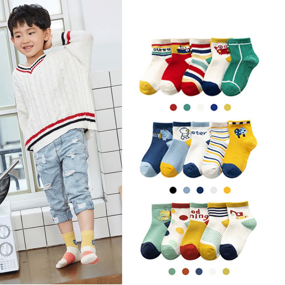 5 Pasang Set Kaos Kaki Katun Anak Laki laki Perempuan 5 Pasang Set Kaos Kaki Katun Anak Laki laki Perempuan