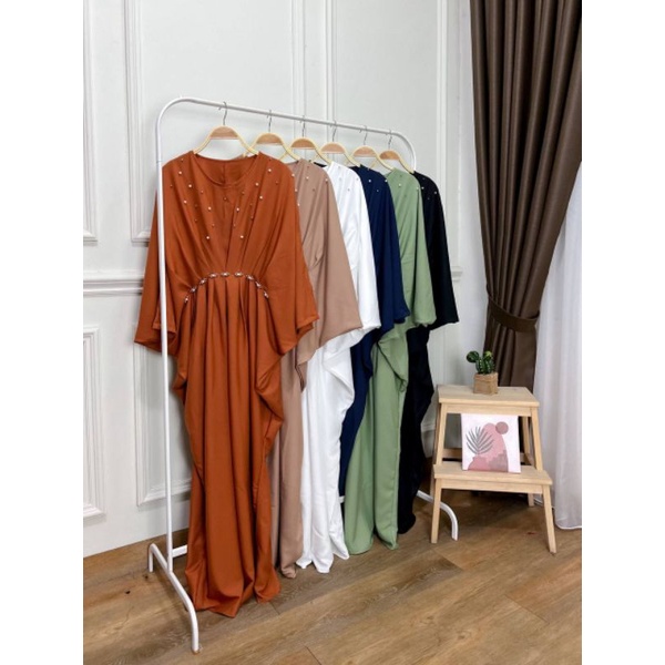 Mirae Kaftan, Kaftan pearl ,kaftan mutiara, kaftan putih