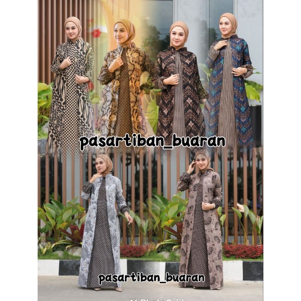 Gamis Batik Modern Pekalongan Jumbo Kombinasi - Gamis - Gamis Jumbo - Baju Gamis Wanita - Gamis Wanita - Gamis Syari - Gamis Modern