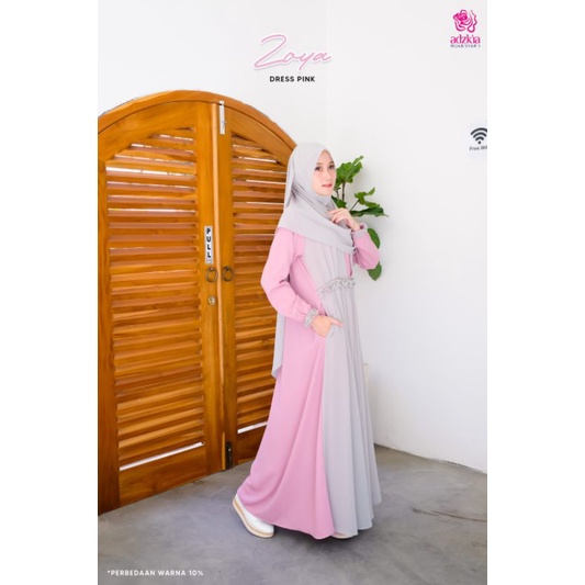 ZOYA DRESS PINK by ADZKIA HIJAB