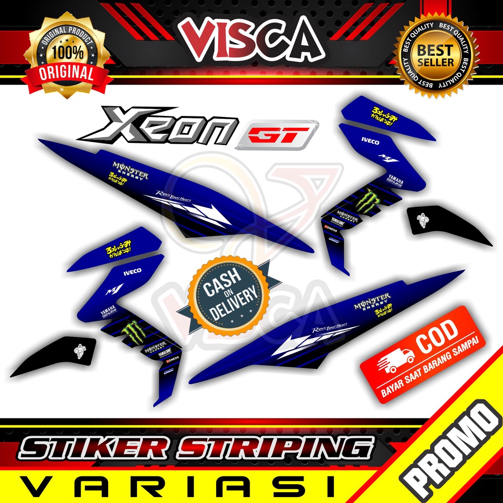 Striping Xeon Gt 125 - Stiker Sticker Striping Variasi Lis Yamaha Xeon Gt 125 - Striping Hologram Xe
