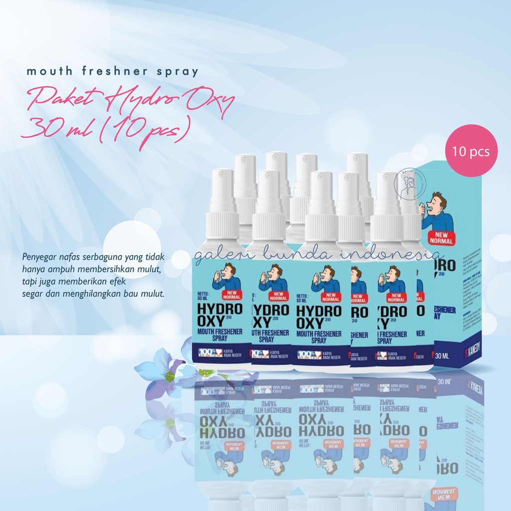 Paket Hydro Oxy 30 ml Mouth Freshner Spray (10 Pcs)