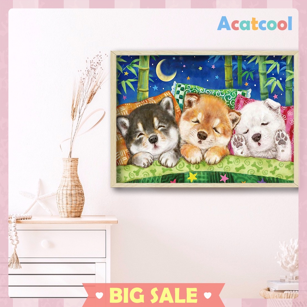 Dog Diamond Painting 5D DIY Full Round Drill Mosaic Animal Rhinestone Kits