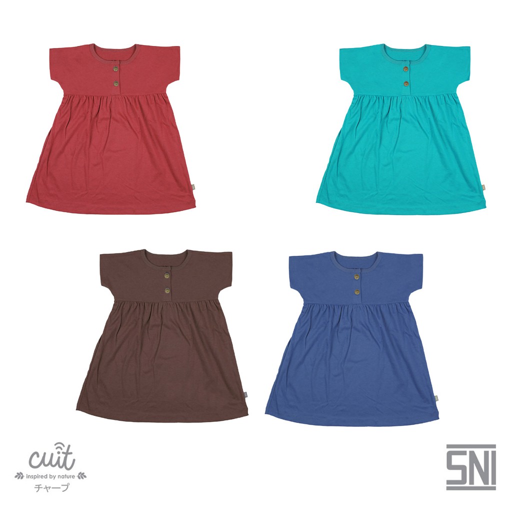 Cuit Dress Anak Cotton Aoi BLOCK COLOR Kojo Series - XL (2-3 Tahun)