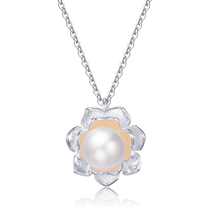 [Ready Stock]Fashion New Lotus Pearl Pendant Elegant Necklace