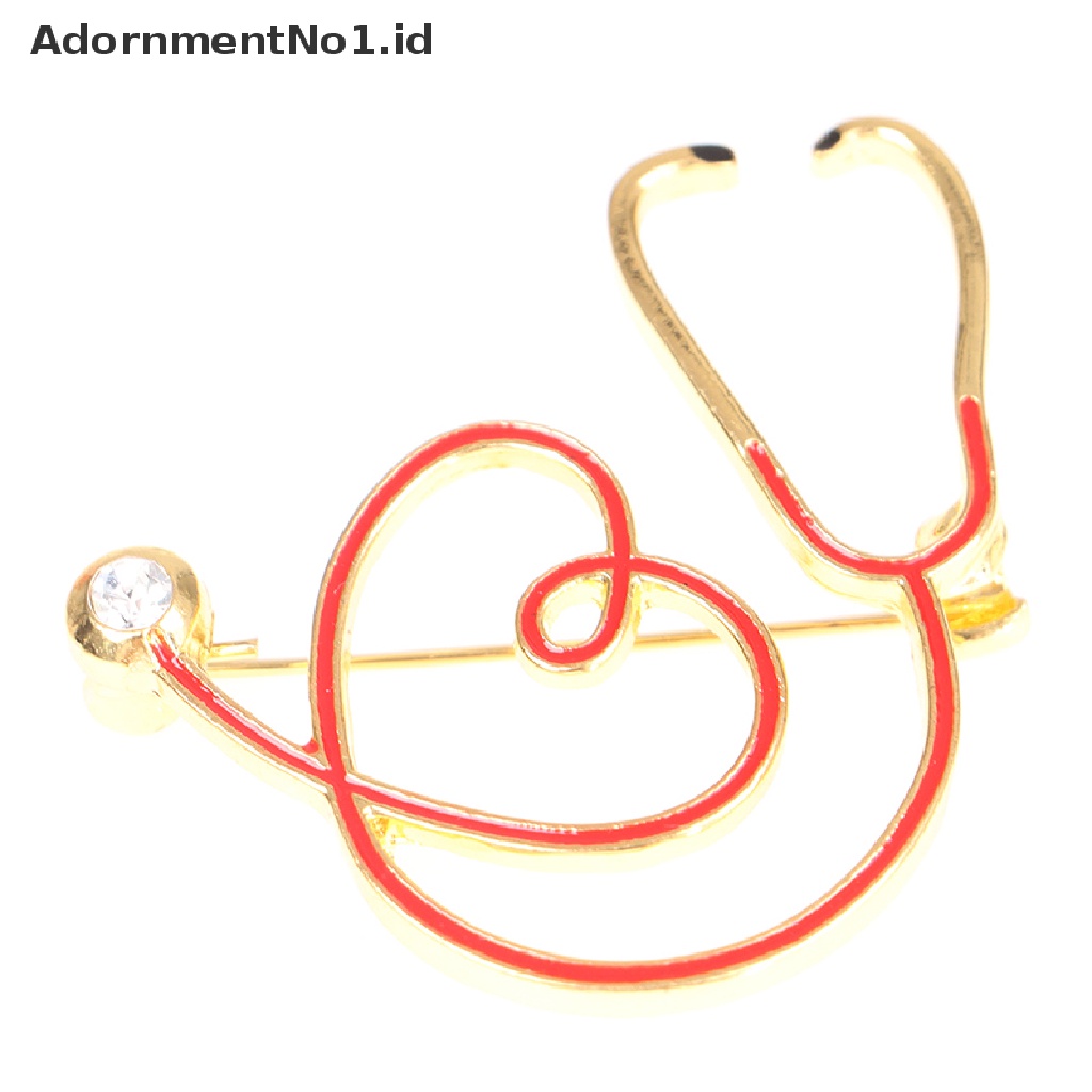 (AdornmentNo1) 1pc Bros Pin Bentuk Stetoskop Elektrokardiogram / Hati Untuk Dokter