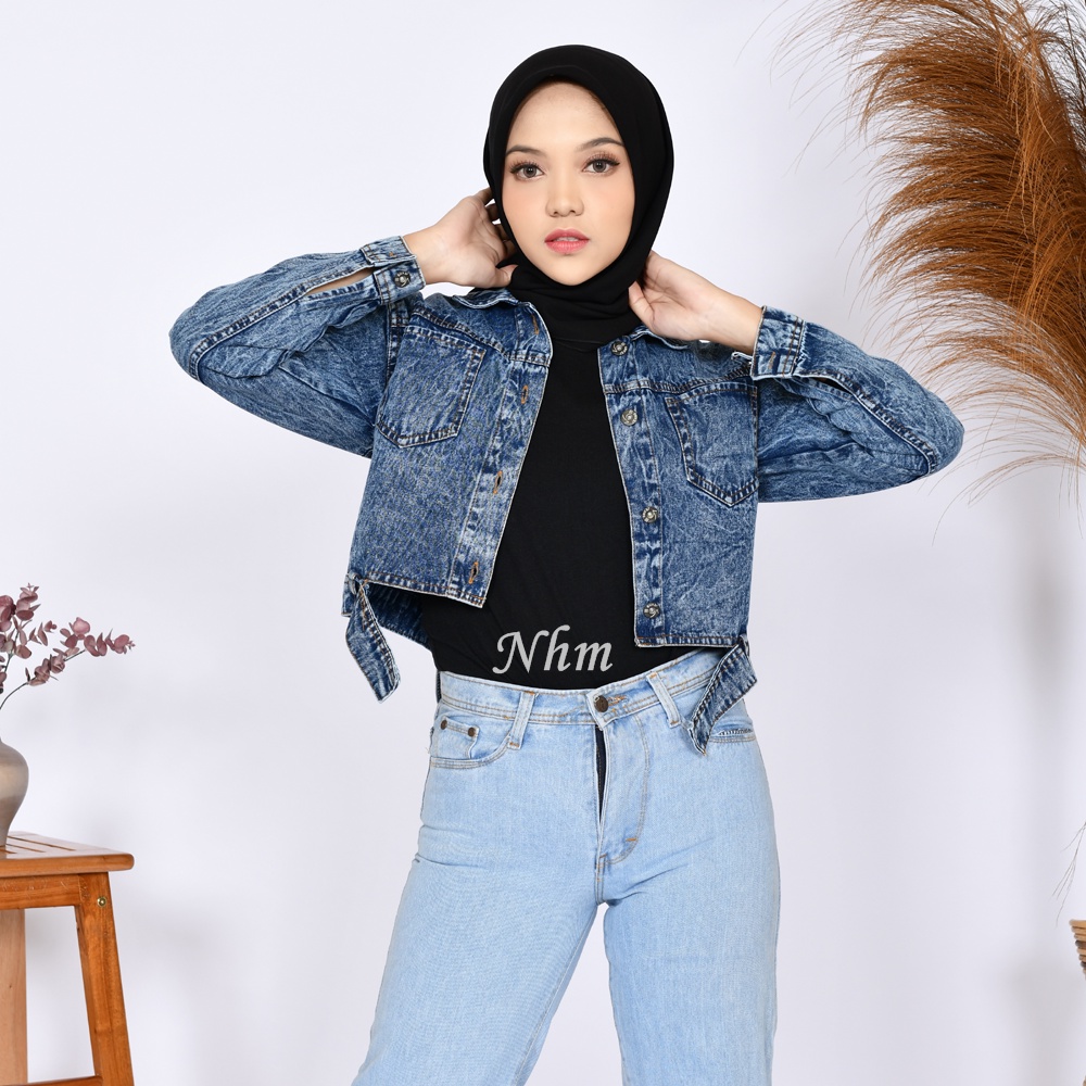 Jaket Jeans Wanita Crop - Jaket wanita jeans