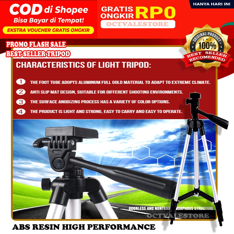 FLASH SALE / TERMURAH..  TRIPOD HP &KAMERA + FREE HOLDER / LEBIH KOKOH