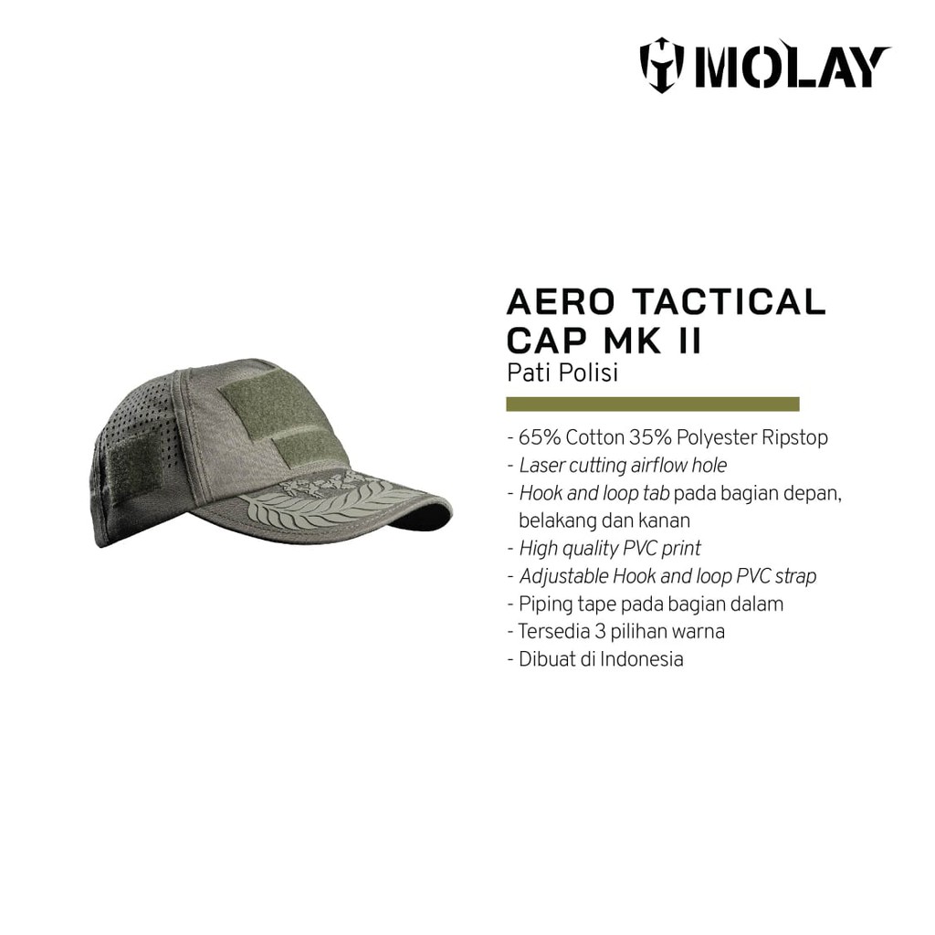 

Topi MOLAY Aero Tactical Cap Pati Polisi MK II