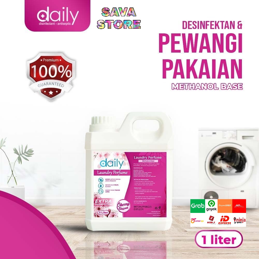 PEWANGI PAKAIAN PLUS DESINFEKTAN DAILY PARFUM LAUNDRY EXTRA DISINFECTION 1 LITER CHERRY BLOSSOM