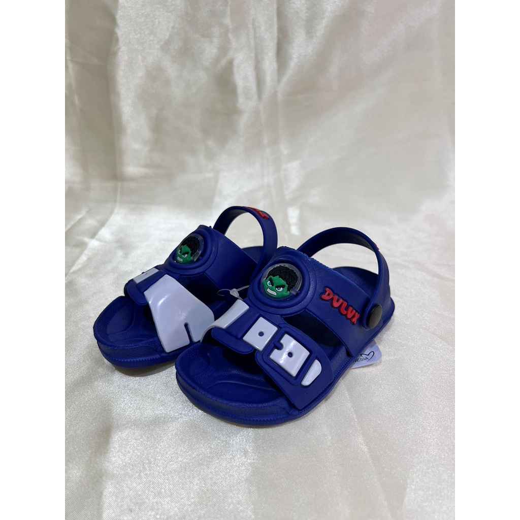 DX-362E Sandal Selop Anak Laki Laki / Sandal Selop Tali Belakang Motif Hulk Merek Dulux Size 20-25