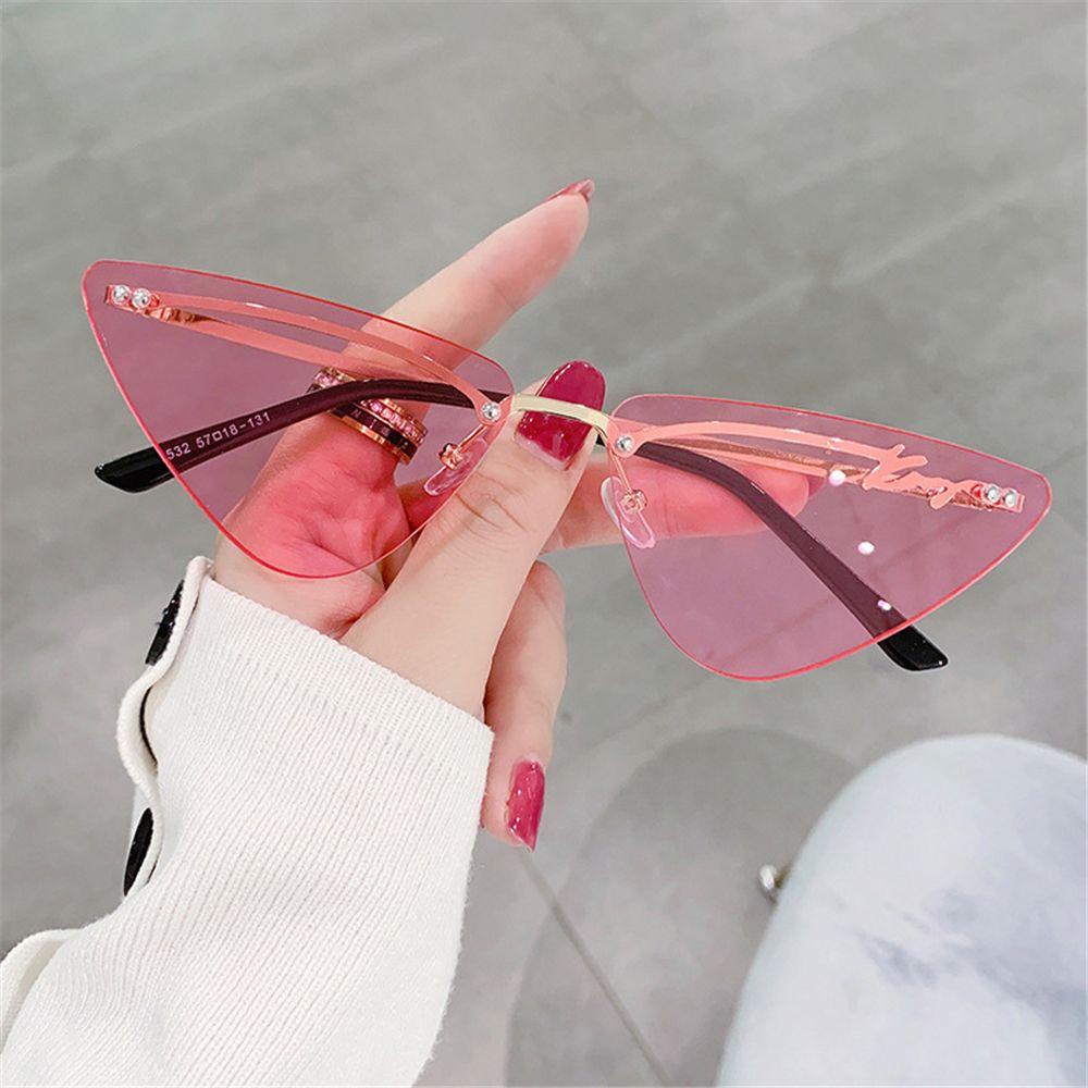 Lily Retro Kacamata Fashion Tanpa Bingkai Kacamata Wanita Shades