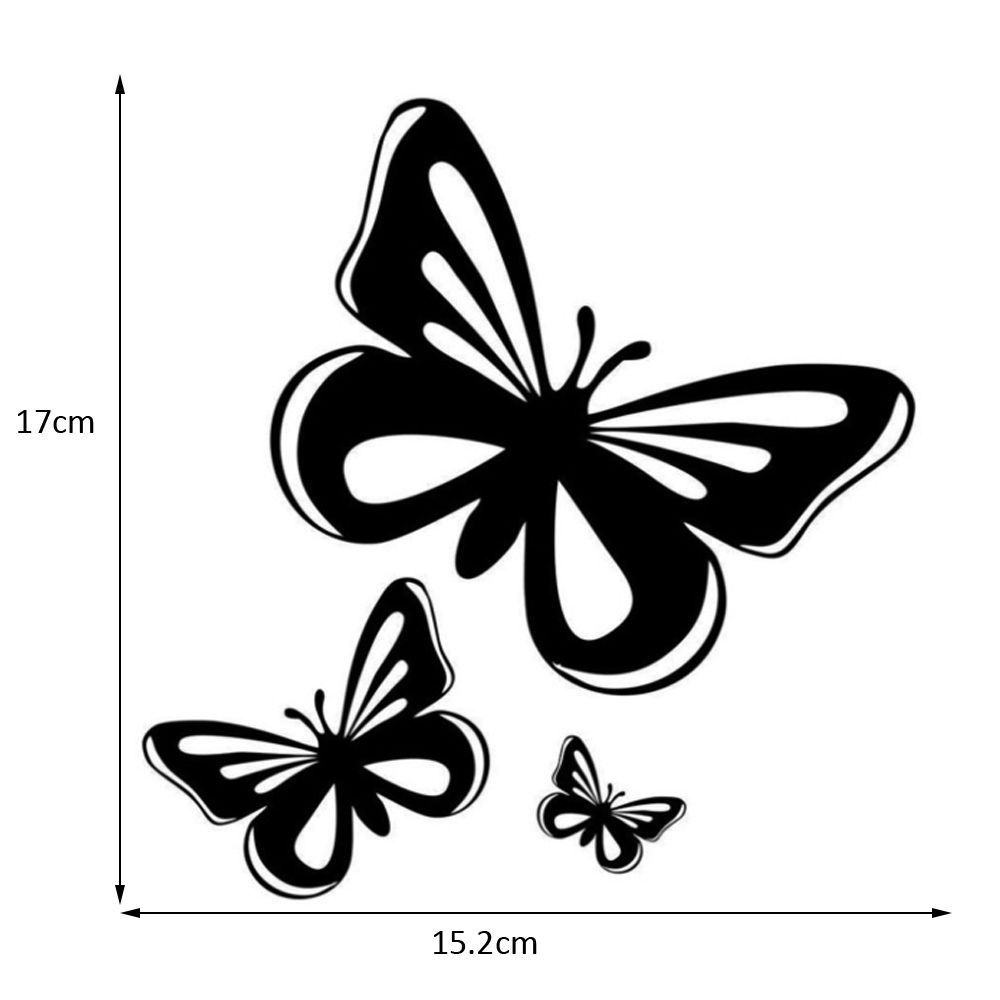 SUYOU Auto Body Beautiful Butterflies 15.2*17CM Vinyl Car Stickers Window Accessories Black/White Styling Decal/Multicolor