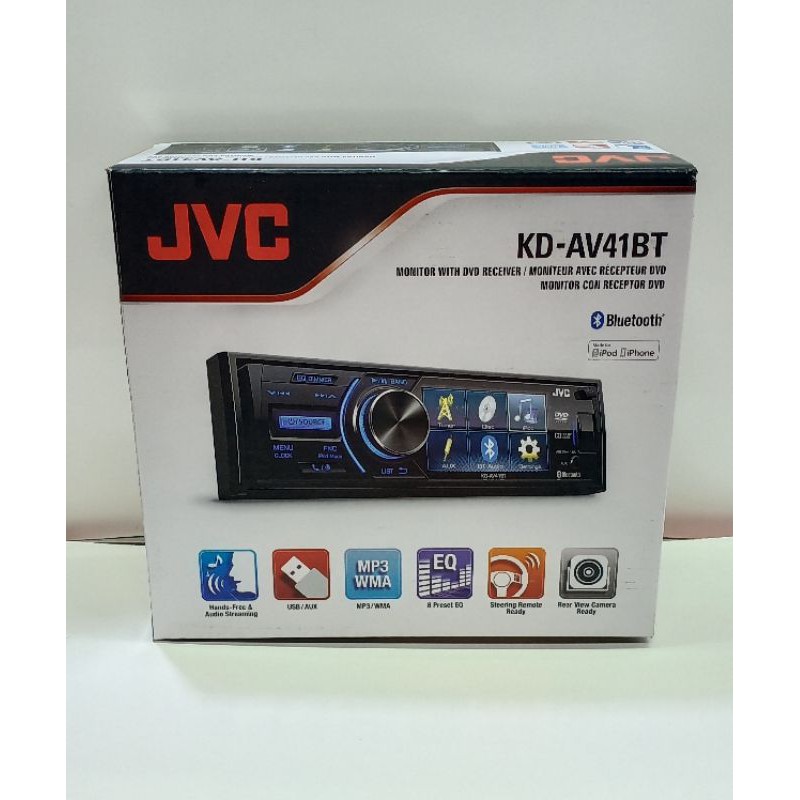 Head unit single din JVC KD AV41BT Dvd player usb BT