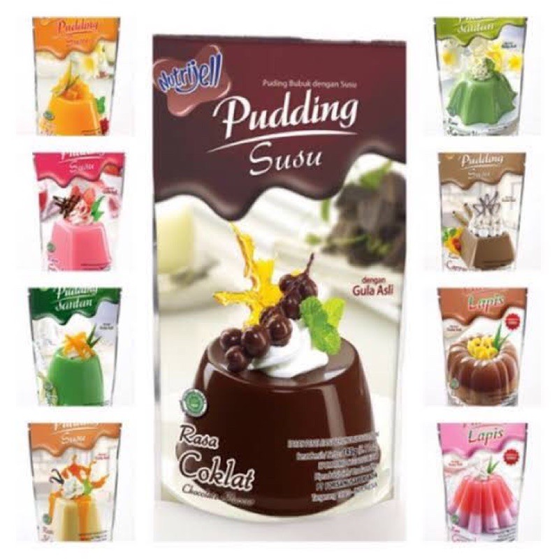 

Nutrijell Pudding Susu ( Coklat, Vanila, Stroberi, Mangga, Karamel )