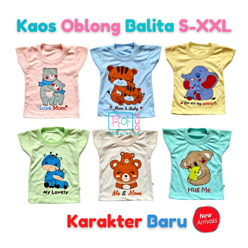 6PCS Baju Kaos Oblong Anak Bayi sampai 0 sd 4 tahun Setali Katun DK-B