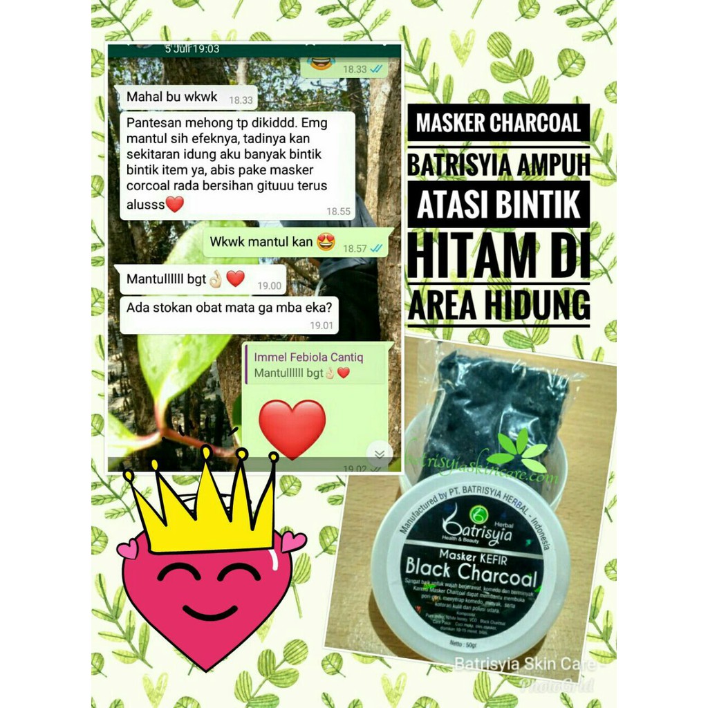 Masker Kefir Black Charcoal Batrisyia Herbal 50 Gram