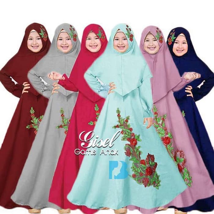 Baju Muslim Anak Wanita Dres | Gamis Syari Pesta Maxi Terbaru Gisel