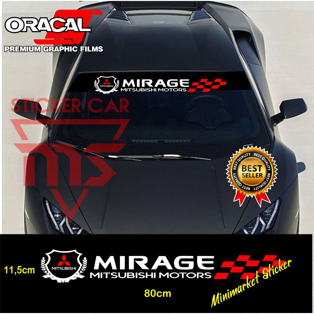 STIKER MIRAGE STICKER MIRAGE MOBIL MITSUBISHI KACA PREMIUM