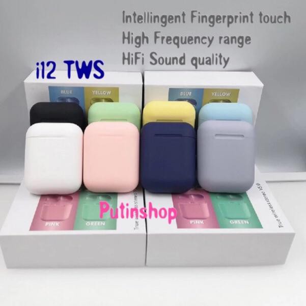 am 78R limited edition lilac ungu and special edisi imlek Tws Headset Bluetooth Wireless i12 macaron