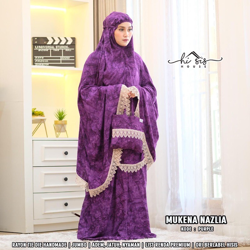 Nazila Mukena Rayon Tie Die Handmade Bordir Renda