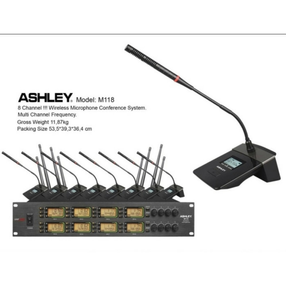 Mic Wireless Conference Ashley M118 isi 8 mic Original GARANSI ASHLEY